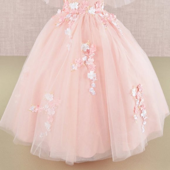 NEW DRESS FOR FORMAL OCCASIONS EMBROIDERED WITH FLORAL LACE FOR KIDS GL GK107 - Picture 7 of 12